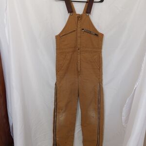 Vintage Key Imperial Bib Overalls Insulated Quilted Lined Mens Small Short GUC